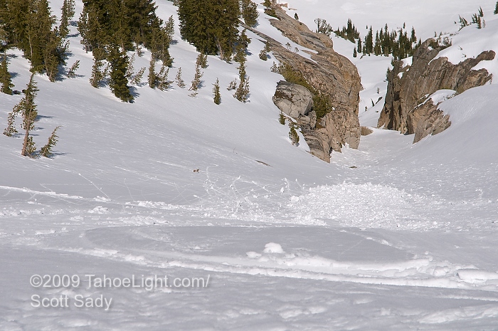 And with good reason, as he kicks off a wet slide that slowly flushes down the chute.