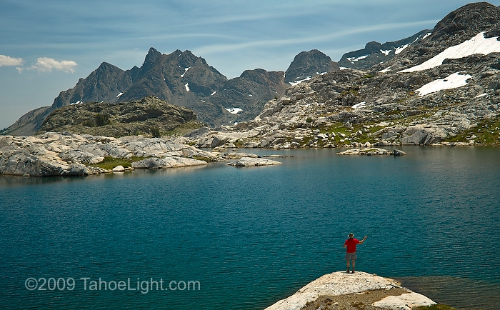 Getting a little high altitude fly fishing in at Nydiver lake, which is actually a complex of 3 lakes in Ansel Adams wilderness. This was day 3 of a 5 day cross country route that was a version on the popular Minaret Lake-Thousand Island Lake loop.