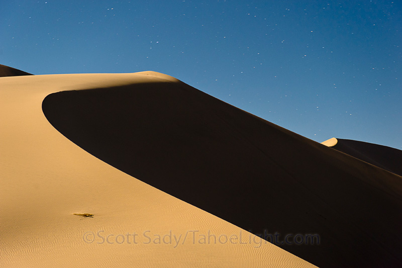 night abstract landscape on sand dunes