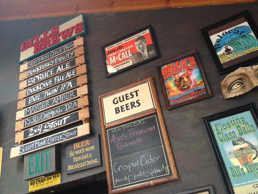 Some of the fine beer's at Bill's Tavern and Brew House in Cannon Beach