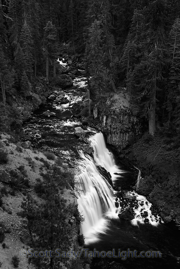 An overview of the middle McCloud falls in Northern California.