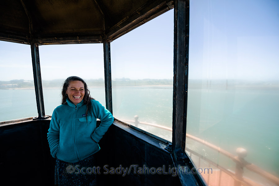 Monique at the top of the Coquille River lighthouse.