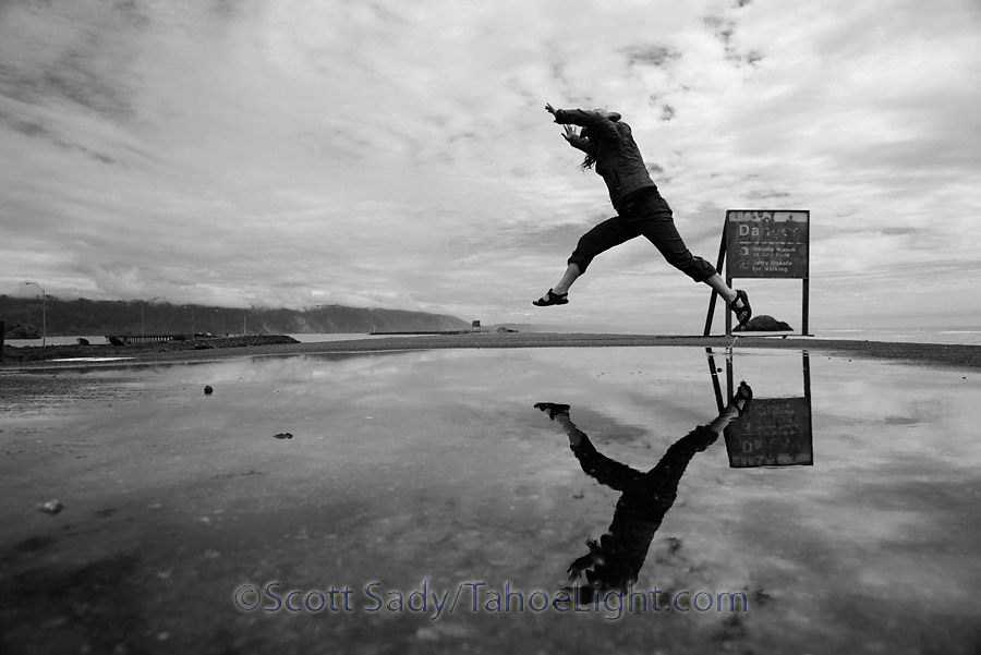 Monique plays around on hte Jetty