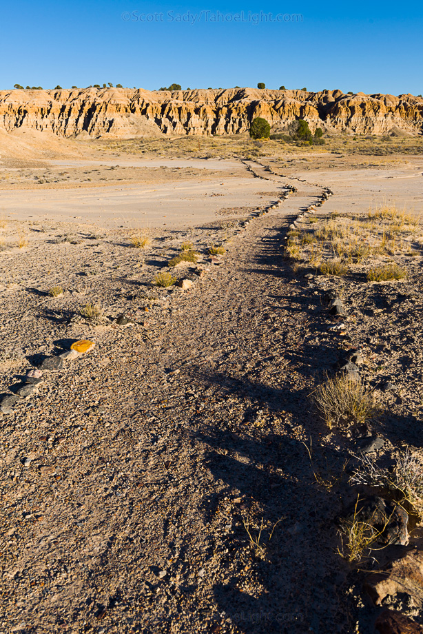 Hiking trail  in Cathedral Gorge state park in South Eastern Nevada, USA.