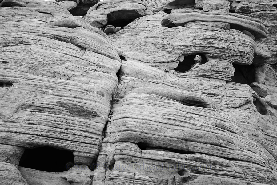 Me lounging in the rocks above our campsite.