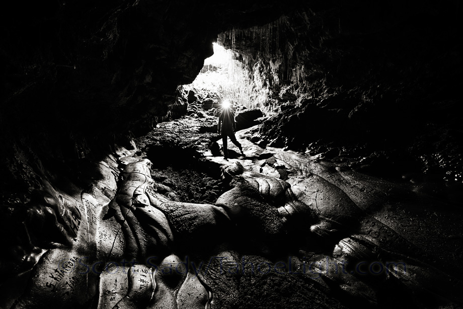 Entrance to the touristy Kaumana Cave near Hilo on the big island of Hawaii.