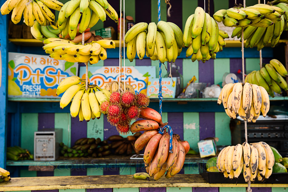 Fruit stands dot the roads.