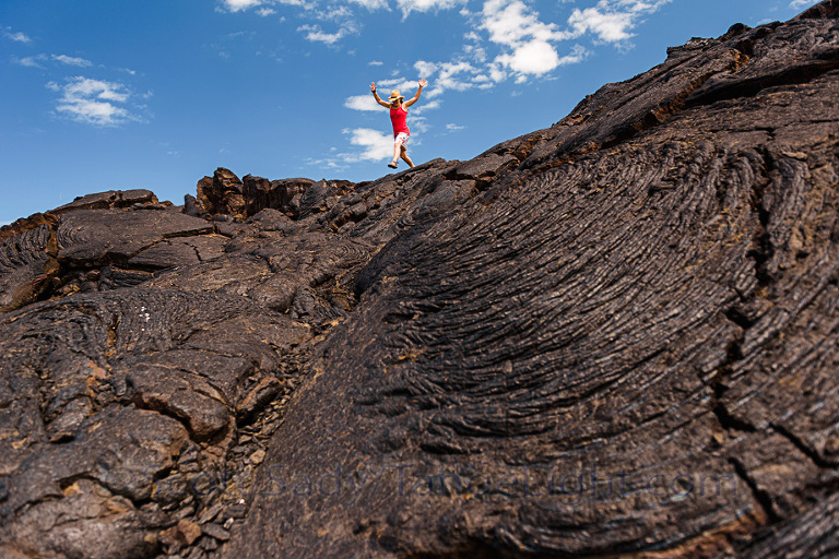 Crossing giant fields of lava on our cross-country trek to find Kiholo Bay and the sea turtles