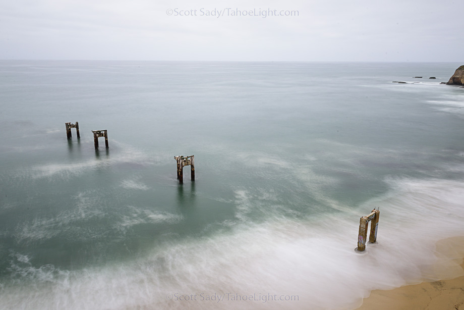 The old Davenport Pier on the california coast near Davenport, just north of Santa Cruz, ca.