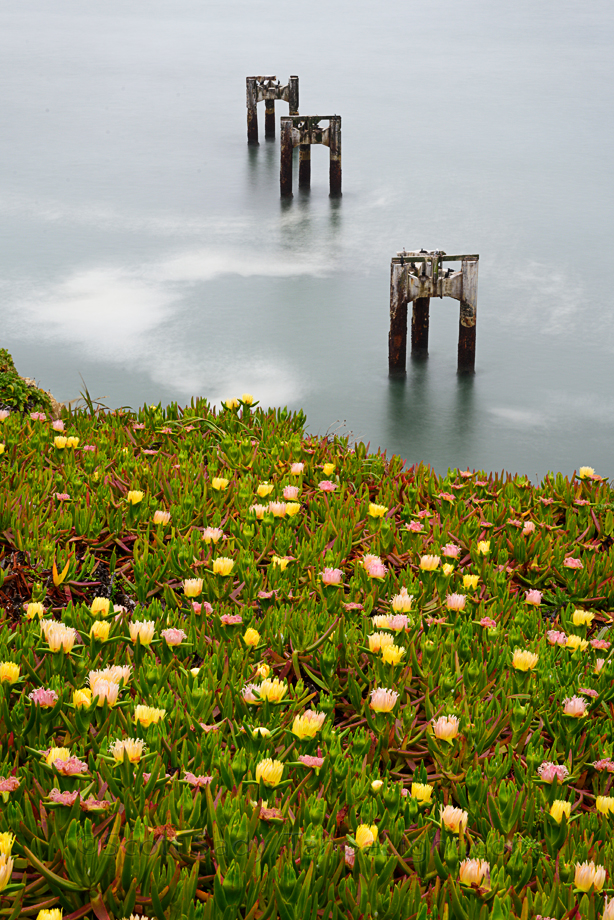 The old Davenport Pier on the california coast near Davenport, just north of Santa Cruz, ca.