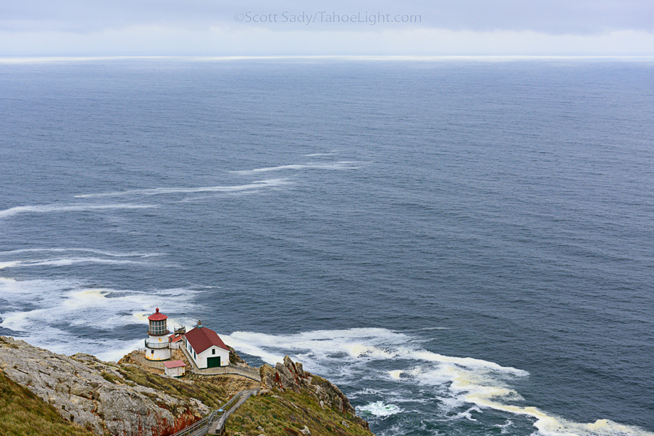 The historical Point Reyes lighthouse in the Point Reyes National Seashore 50 miles north of San Francisco, California.