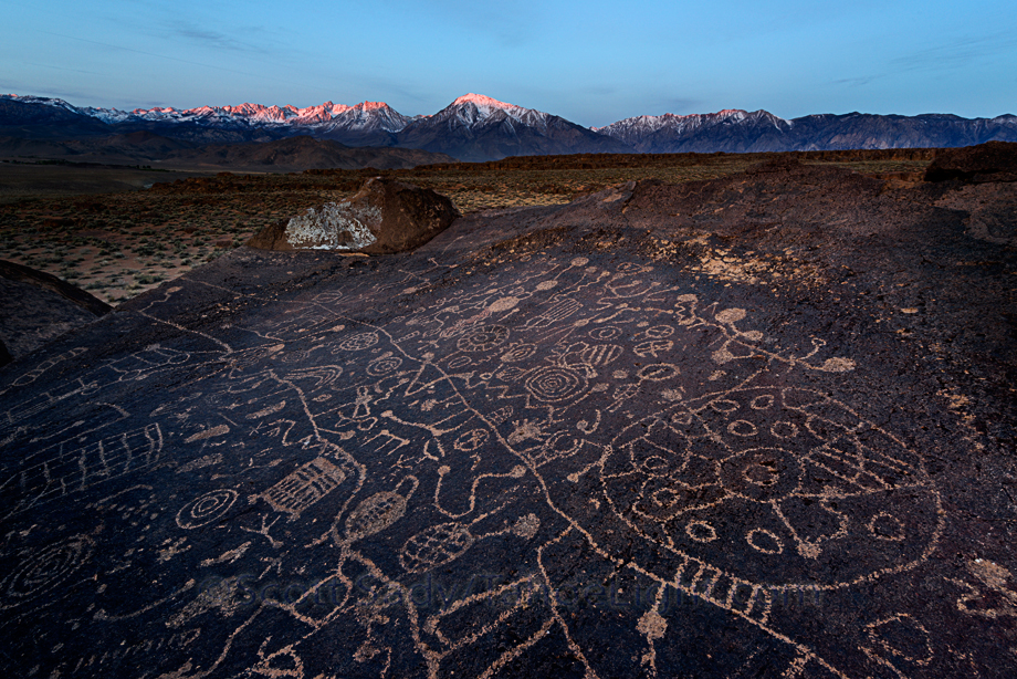 Sky Rock Petroglyphs in Owens Valley, CA.