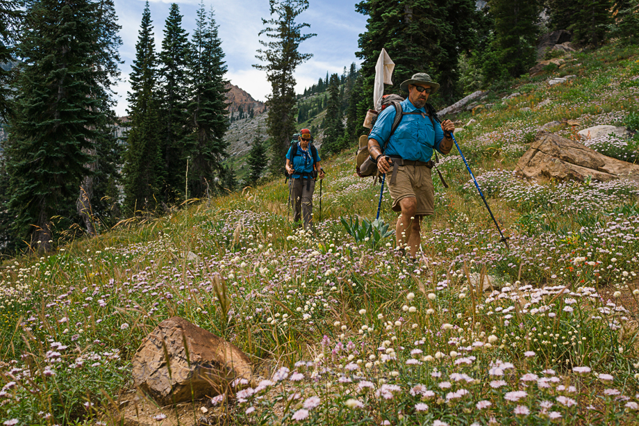 Hiking down toward round lake.