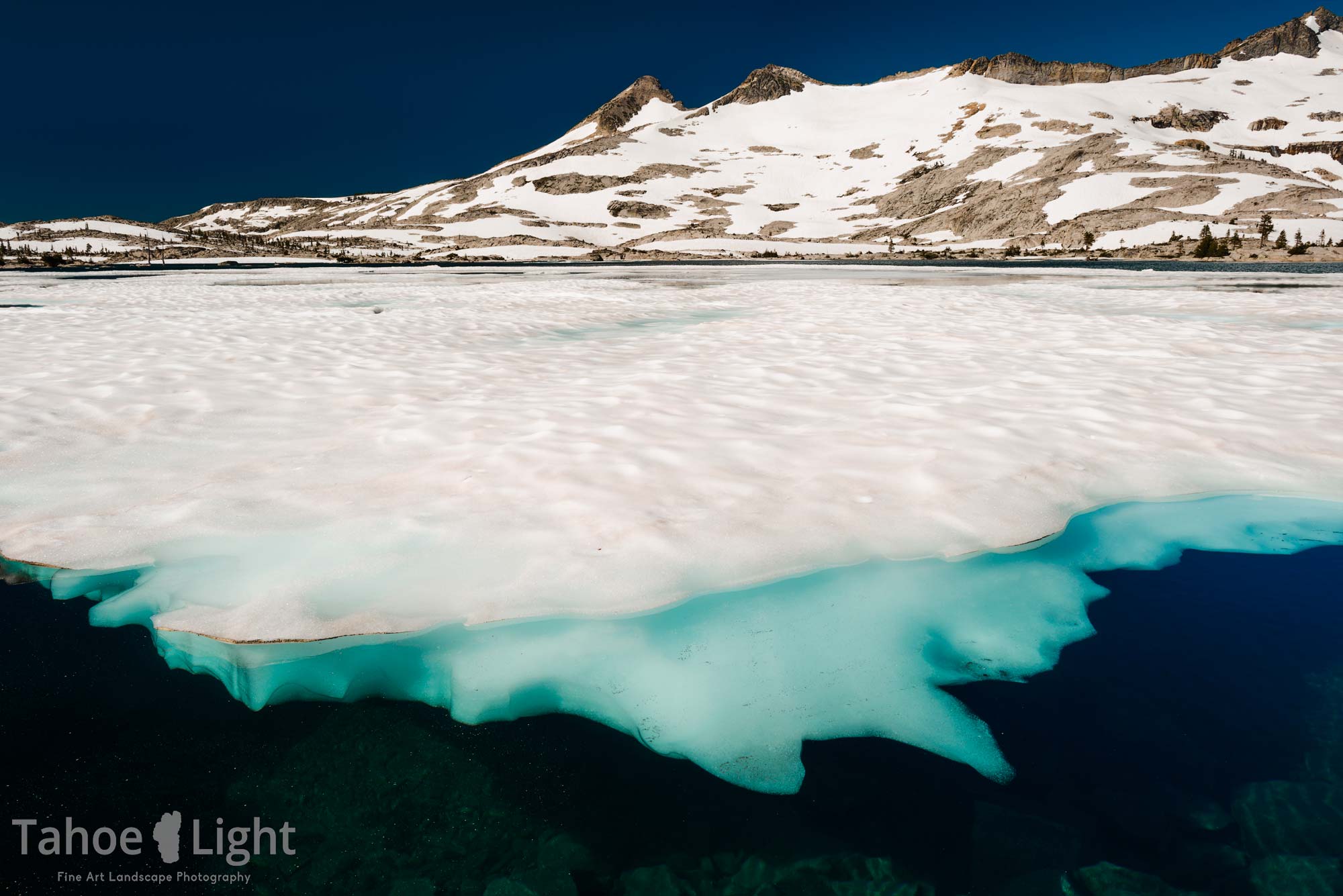 photograph of frozen lake aloha