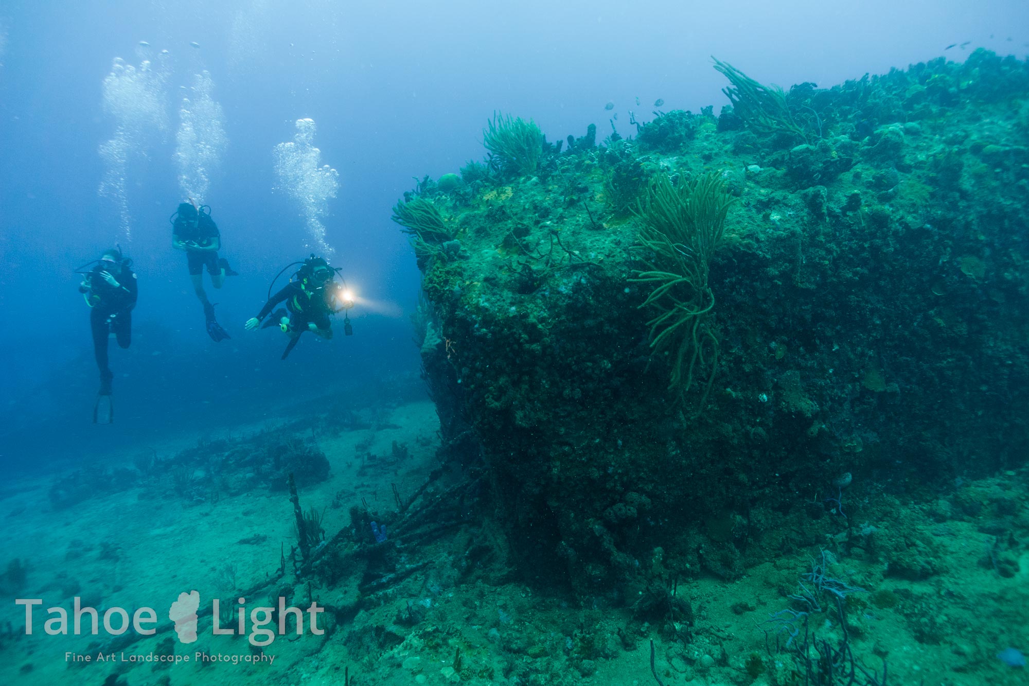 scuba diving the wreck of the RMS Rhone