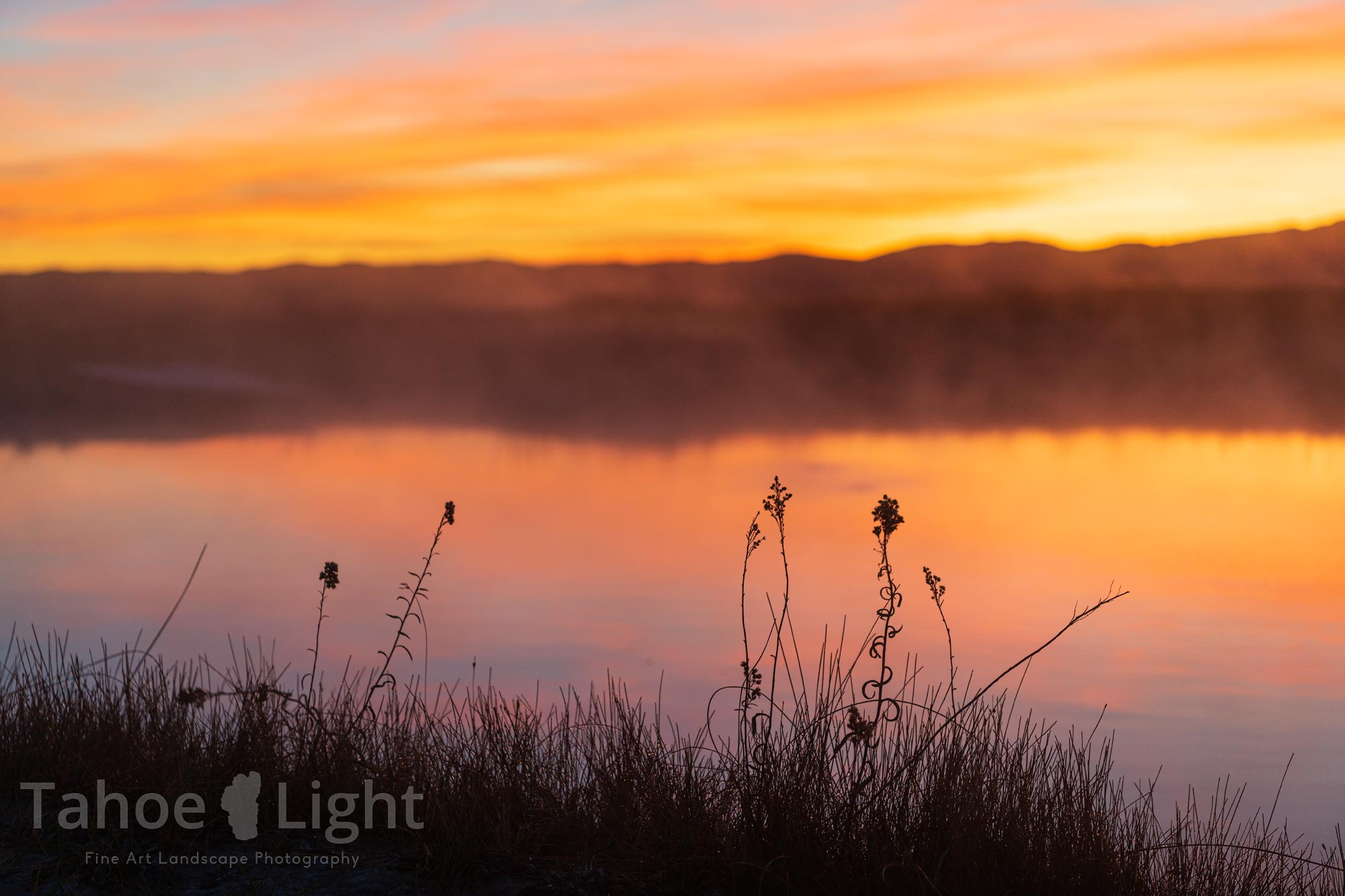 photograph of sunrise at ruby valley hotspings near Elko, Nevada