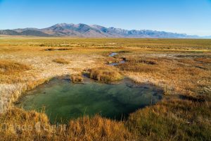 photograph of sunrise at ruby valley hotspings near Elko, Nevada