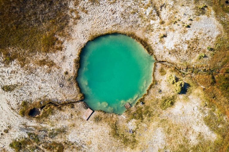 Aerial photograph of Ruby Valley Hotsprings near Elko, Nevada