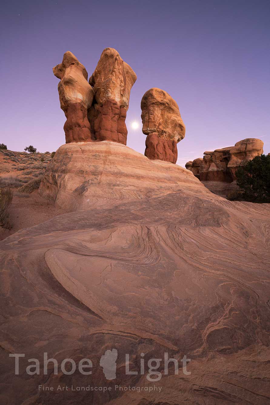 photograph of full moon over devils garden