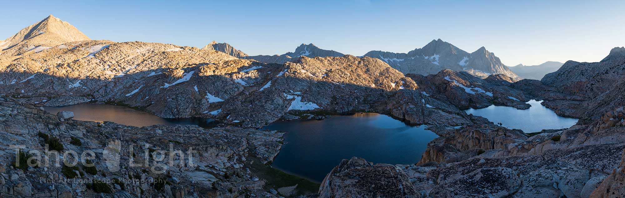 panoramic image of bear lakes basin
