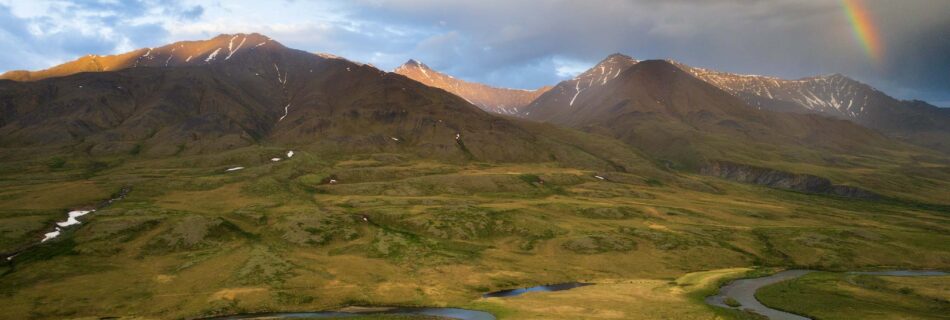 drone image of alaskan river