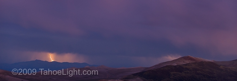 A heat induced lightning storm kicked up around 12,000 ft over the White Mountains.