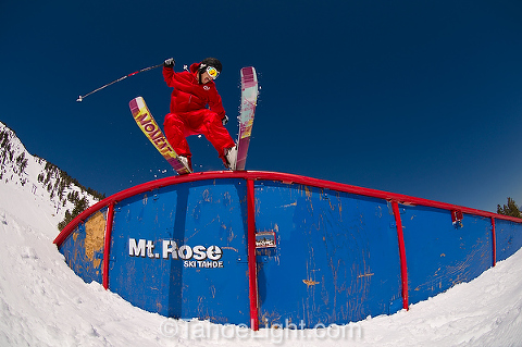 skiing rails at mt rose ski tahoe