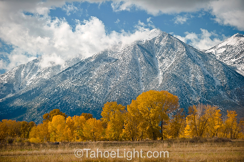 Carson valley mountain snow and fall colors