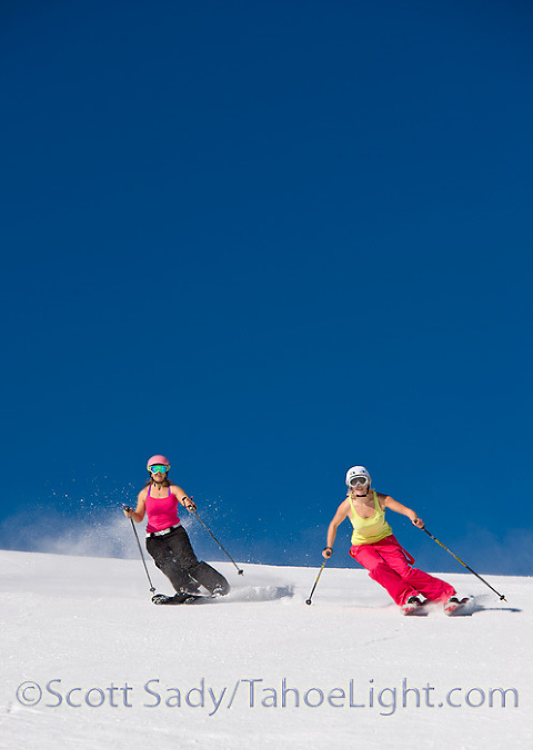 spring skiing promo shot