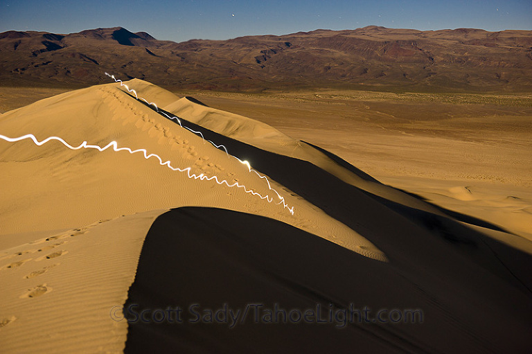 long exposure on the eureka dunes