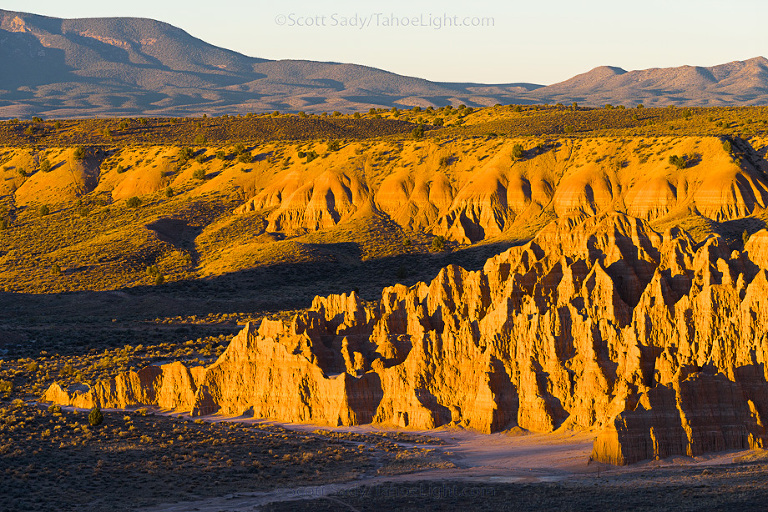 Sunrise over Rock formations in Cathedral Gorge state park in South Eastern Nevada, USA.