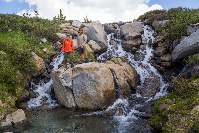 The many snow-melt streams between Steelhead Lake and L lake were great for photography, waterfalls, swimming and fishing. And we could tell that in another two weeks, there would be a riot of wildflowers along these streams making them even better
