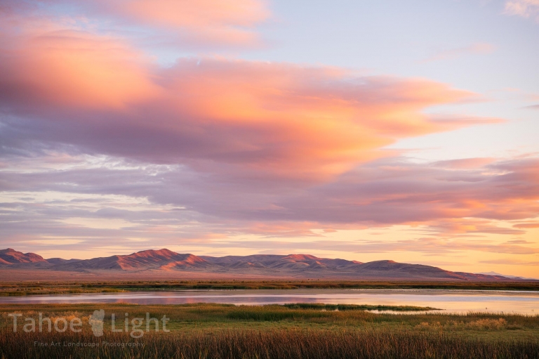 Sunset photograph of Stillwater National Wildlife Refuge in Nevada