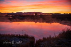 photograph of sunrise at ruby valley hotspings near Elko, Nevada