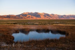 photograph of sunrise at ruby valley hotspings near Elko, Nevada