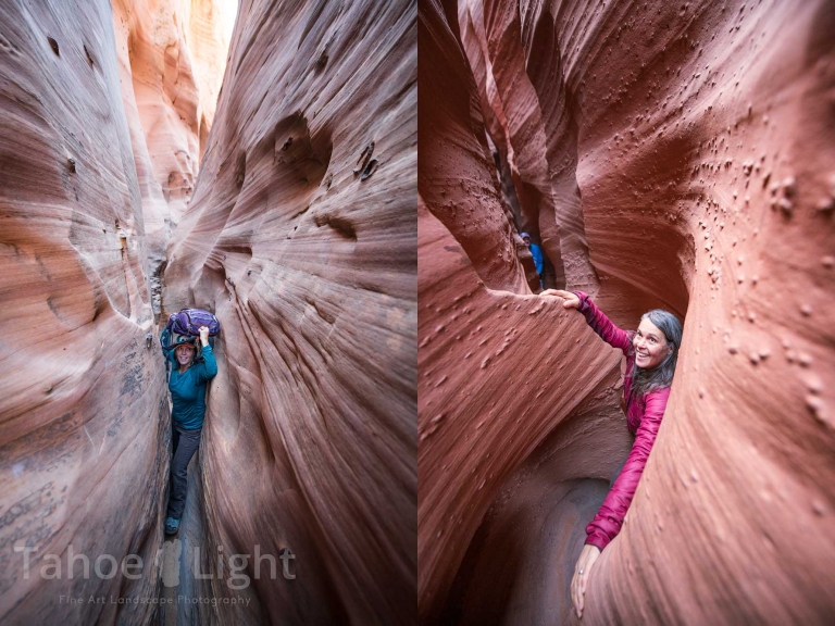 photo of woman in slot canyon
