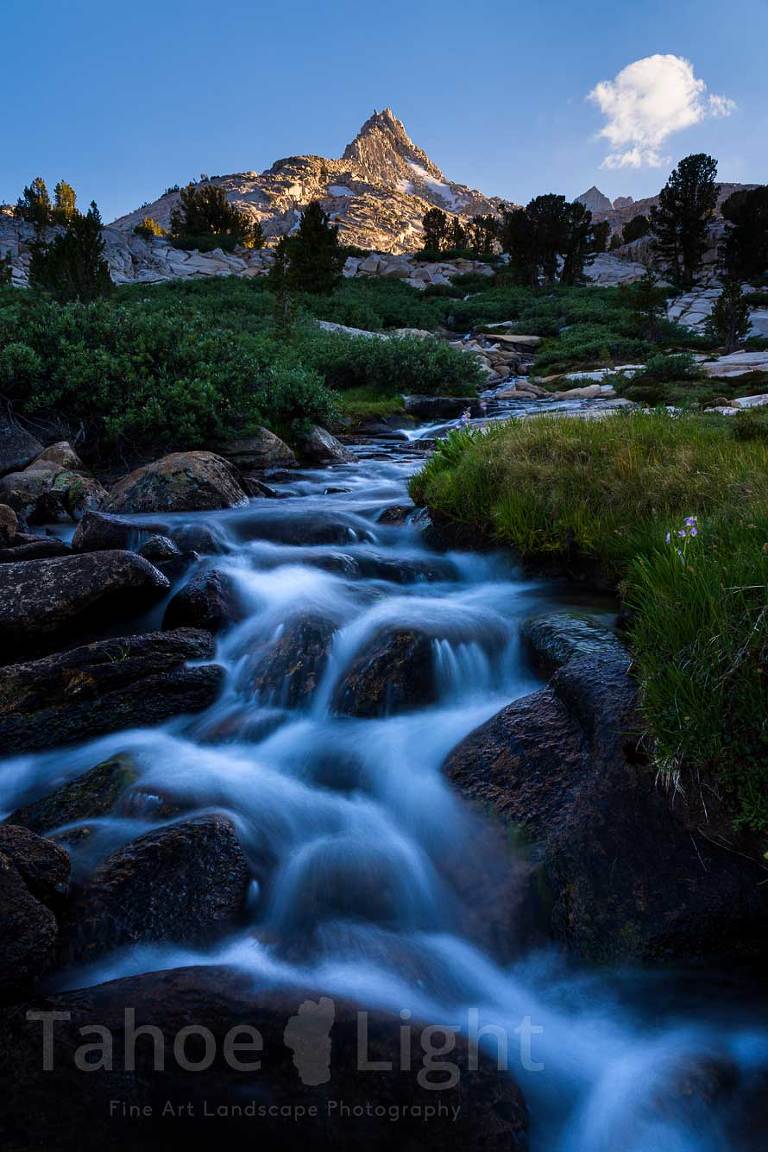 granite park mountain stream at sunrise
