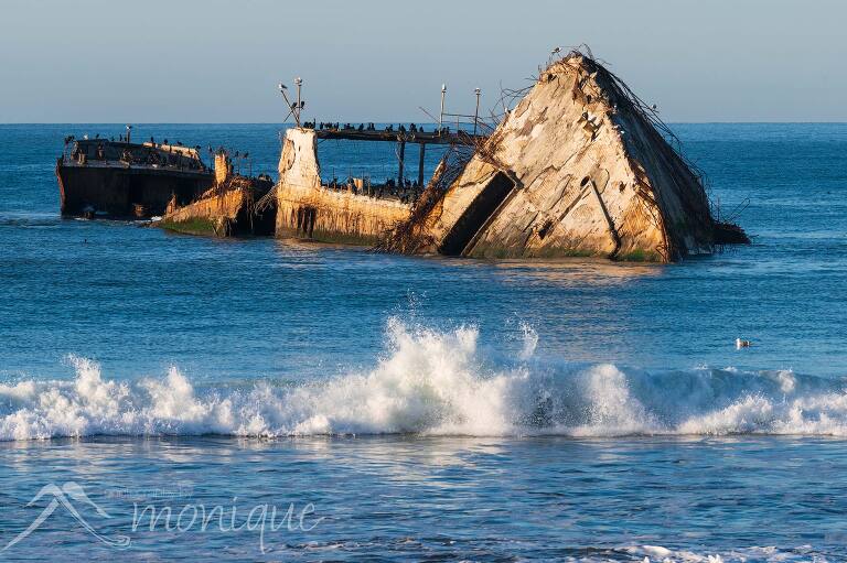 Seacliff State Beach pier, Cement Ship, SS Palo Alto, January 2023 Santa Cruz storm damage