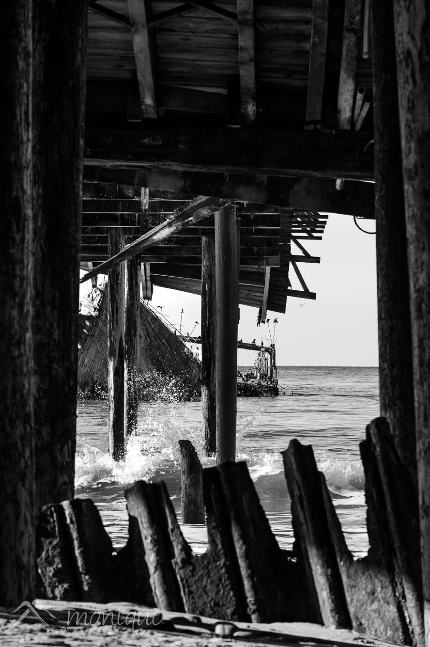 Seacliff State Beach pier, Cement Ship, SS Palo Alto, January 2023 Santa Cruz storm damage