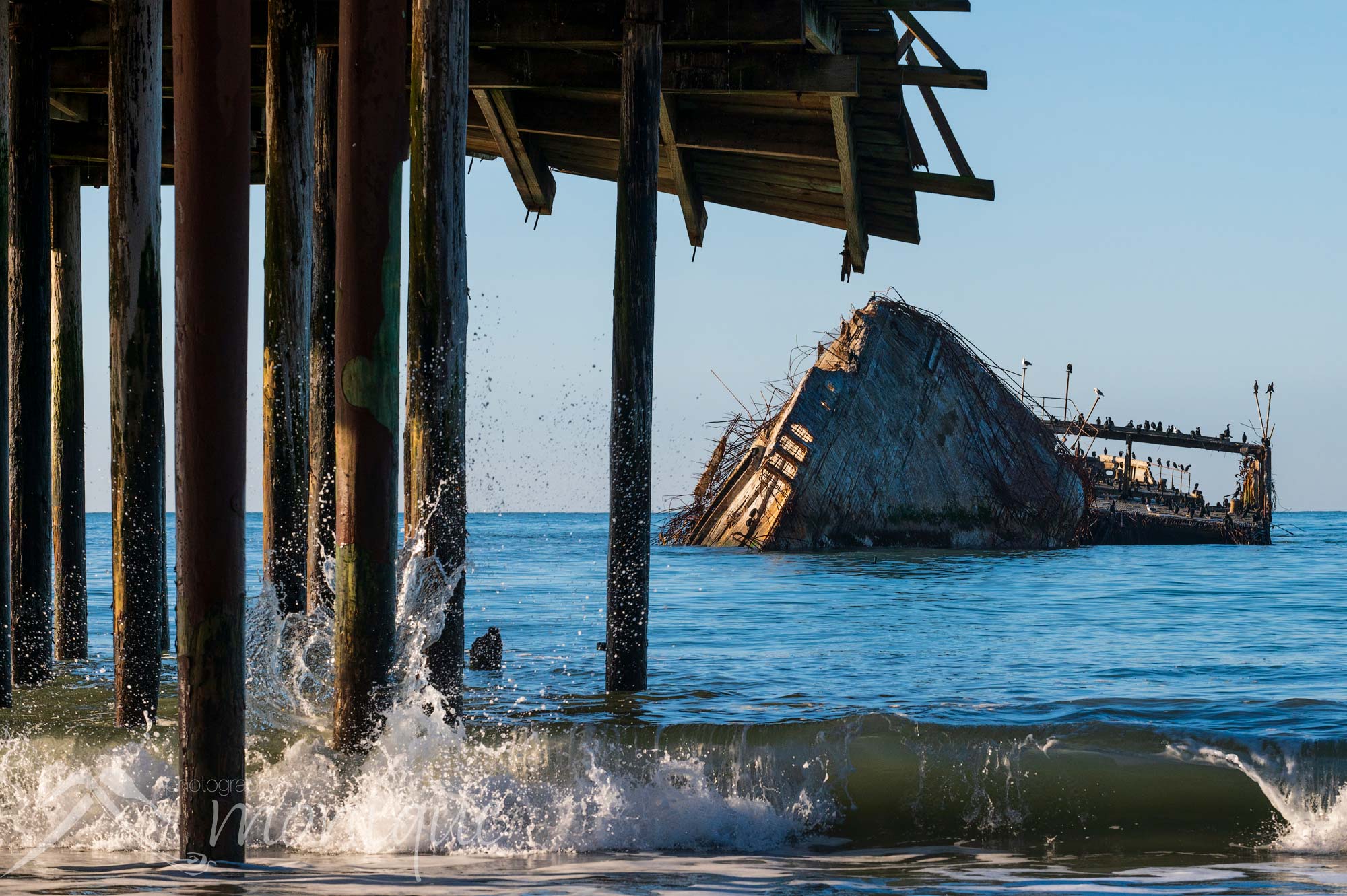 Seacliff State Beach pier, Cement Ship, SS Palo Alto, January 2023 Santa Cruz storm damage
