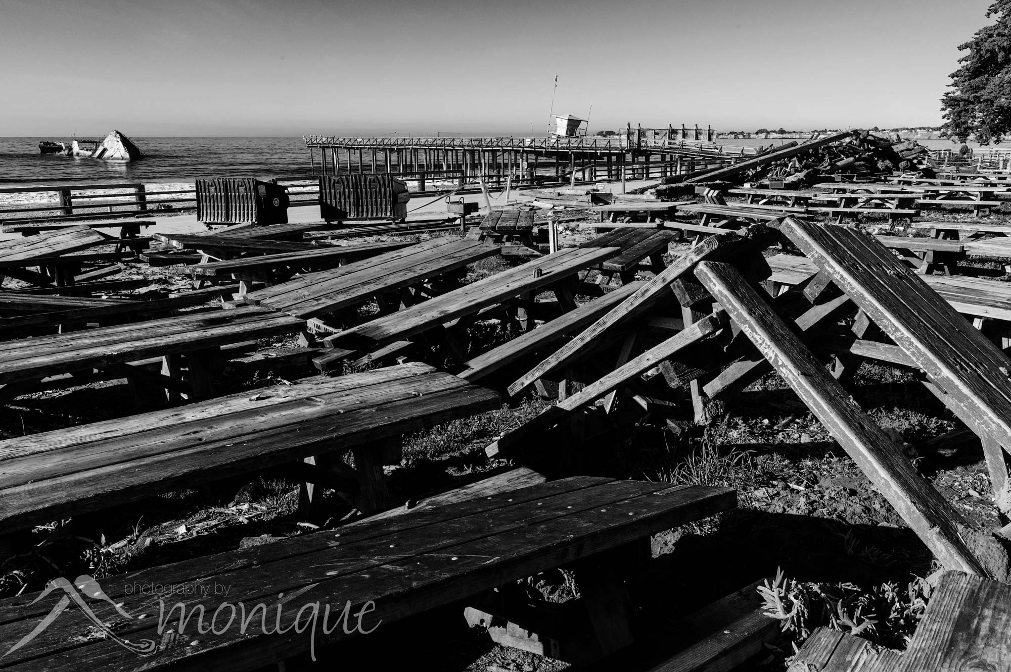 Seacliff State Beach pier, Cement Ship, SS Palo Alto, January 2023 Santa Cruz storm damage